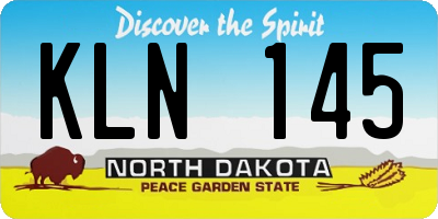 ND license plate KLN145