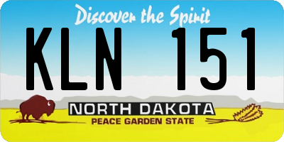 ND license plate KLN151
