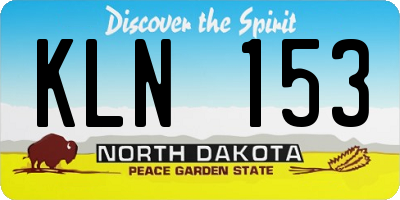 ND license plate KLN153
