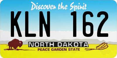 ND license plate KLN162