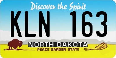 ND license plate KLN163