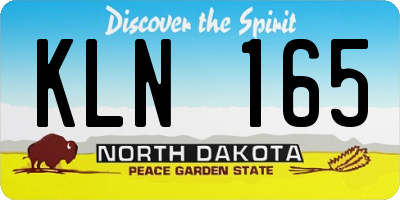 ND license plate KLN165