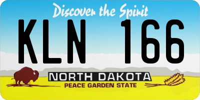ND license plate KLN166