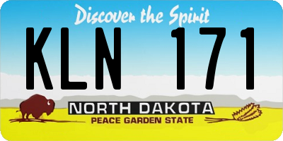 ND license plate KLN171