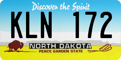 ND license plate KLN172