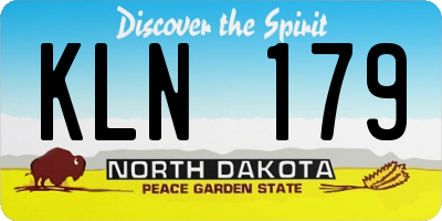 ND license plate KLN179