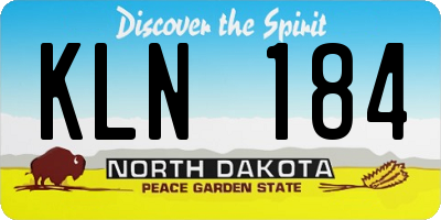 ND license plate KLN184