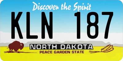 ND license plate KLN187
