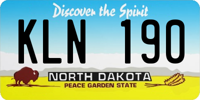ND license plate KLN190