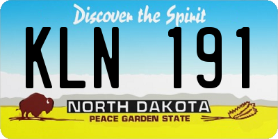 ND license plate KLN191