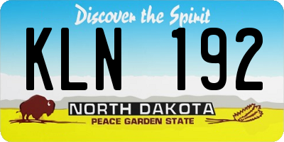 ND license plate KLN192