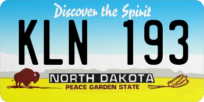 ND license plate KLN193