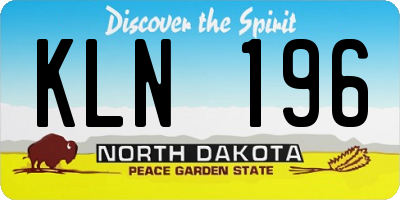 ND license plate KLN196