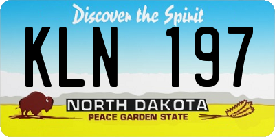 ND license plate KLN197