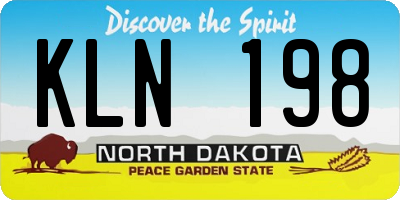 ND license plate KLN198