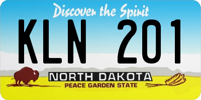 ND license plate KLN201