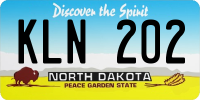 ND license plate KLN202