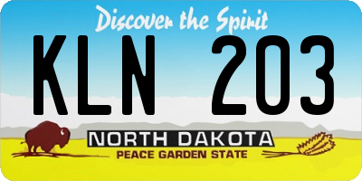 ND license plate KLN203
