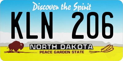 ND license plate KLN206