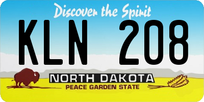 ND license plate KLN208