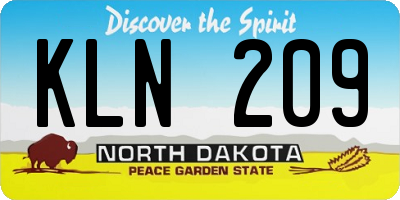 ND license plate KLN209