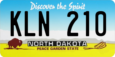ND license plate KLN210