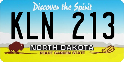 ND license plate KLN213