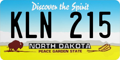 ND license plate KLN215