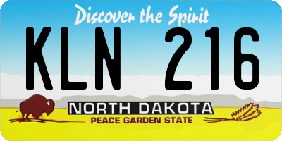 ND license plate KLN216