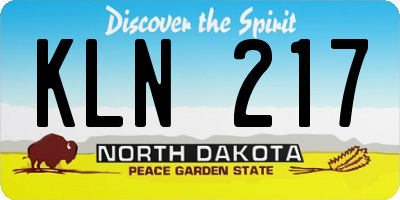 ND license plate KLN217