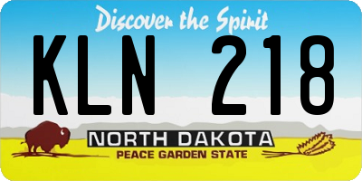 ND license plate KLN218