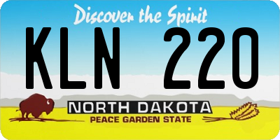 ND license plate KLN220