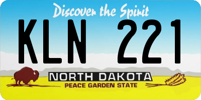ND license plate KLN221