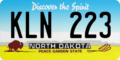 ND license plate KLN223
