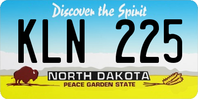 ND license plate KLN225