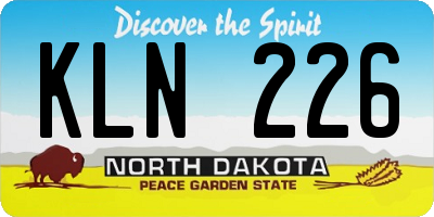 ND license plate KLN226