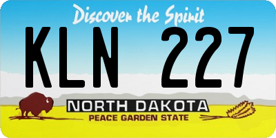 ND license plate KLN227