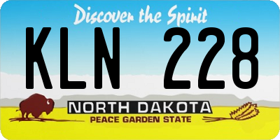 ND license plate KLN228