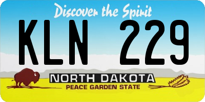 ND license plate KLN229