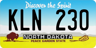 ND license plate KLN230