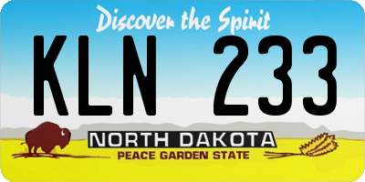 ND license plate KLN233