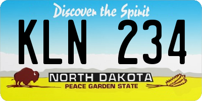 ND license plate KLN234