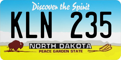 ND license plate KLN235