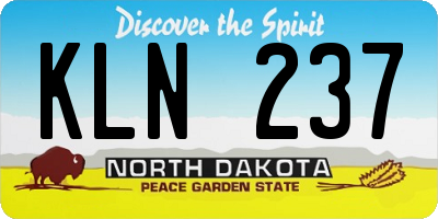 ND license plate KLN237