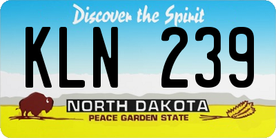 ND license plate KLN239