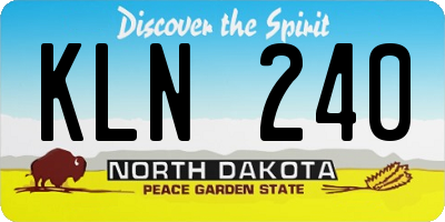 ND license plate KLN240