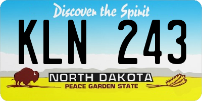 ND license plate KLN243