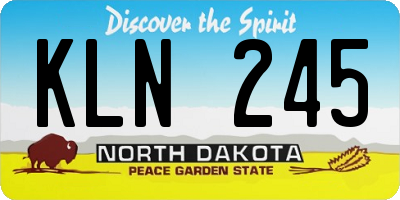 ND license plate KLN245