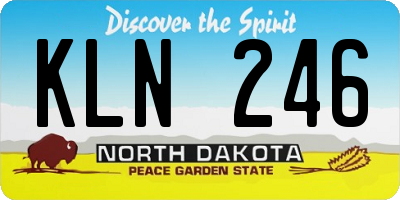 ND license plate KLN246