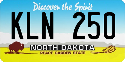 ND license plate KLN250